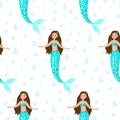 Seamless pattern Mermaid vector illustration Royalty Free Stock Photo